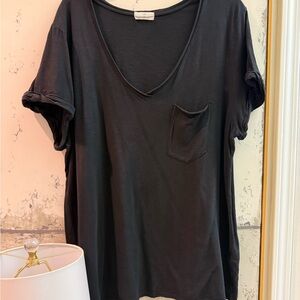 Pilcro Quinn Black Short Sleeve V-Neck Tee From Anthropologie